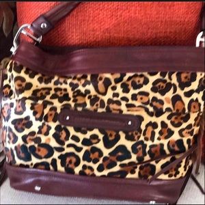 Makowsky cheetah print calf skin bag